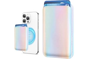 Amzone Magnetic Wallet Cell Phone Card Holder for Phone Case with Mag-Safe, Stronger Magnetic RFID Leather Phone Wallet Stick on Series of iPhone 15/14/13/12 and Pro/Promax, Colorful