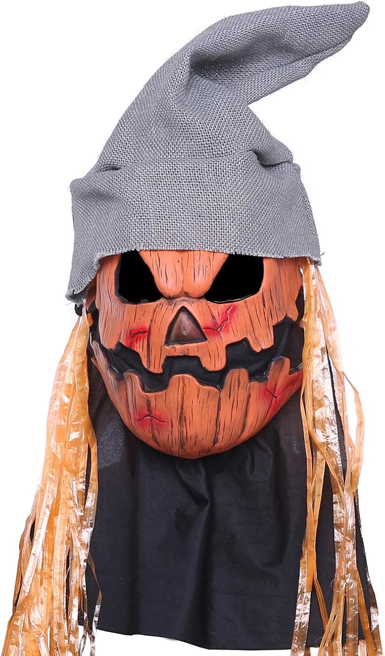 Holloween Pumpkin Head Mask Latex Scary Holloween Cosplay