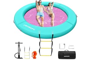 HMTAOLIFE Inflatable Water Hammock Floating Dock,Round Floating Ring Inflatable Floating Hammock for Lake Boat Pool Ocean,Round Swimming Pool Float Hammock for Adults