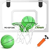 Mini Basketball Hoop Over The Door - Wall Mounted Basketball Hoop Set with Complete Accessories - Basketball Toys Gifts for 6 7 8 9 10 11 12 Year Old Boys