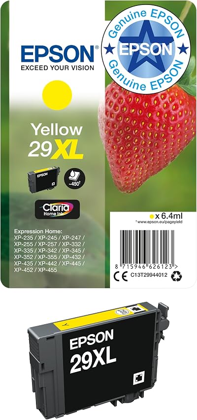 Epson 29XL Yellow Strawberry High Yield Genuine Claria Ink C13T29944012