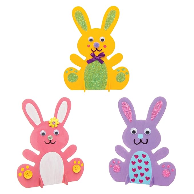 Baker Ross Standup Wooden Bunnies (Pack of 6) Easter Crafts For Kids