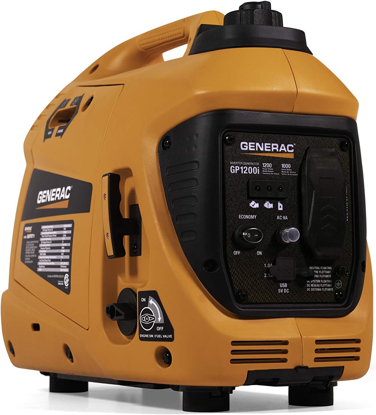 Generac 76711 GP1200i 1200 Watt Portable Inverter Generator, Orange and Black : Garden & Outdoor