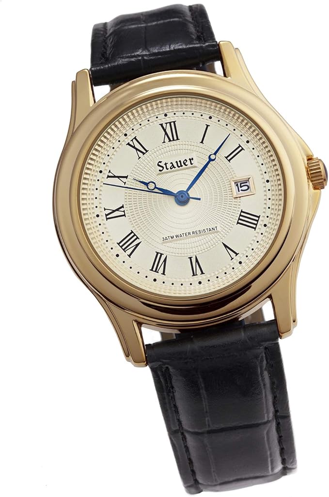 Stauer Men's Metropolitan Watch with Black Leather Band