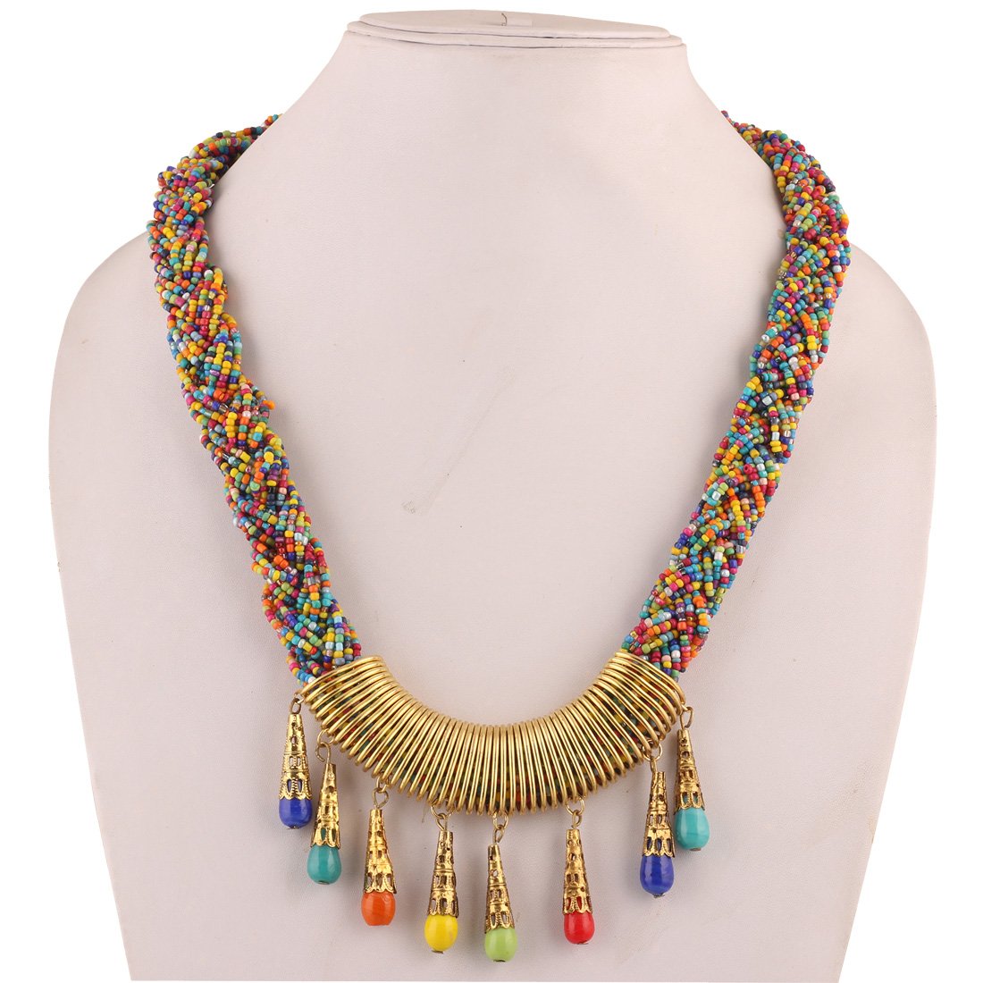 dca glass and metal women necklace multicolor