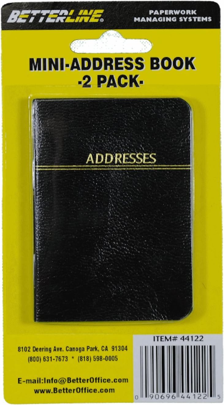 2 Classic Black Mini Address Books Small Pocket Size Amazon.ca Office