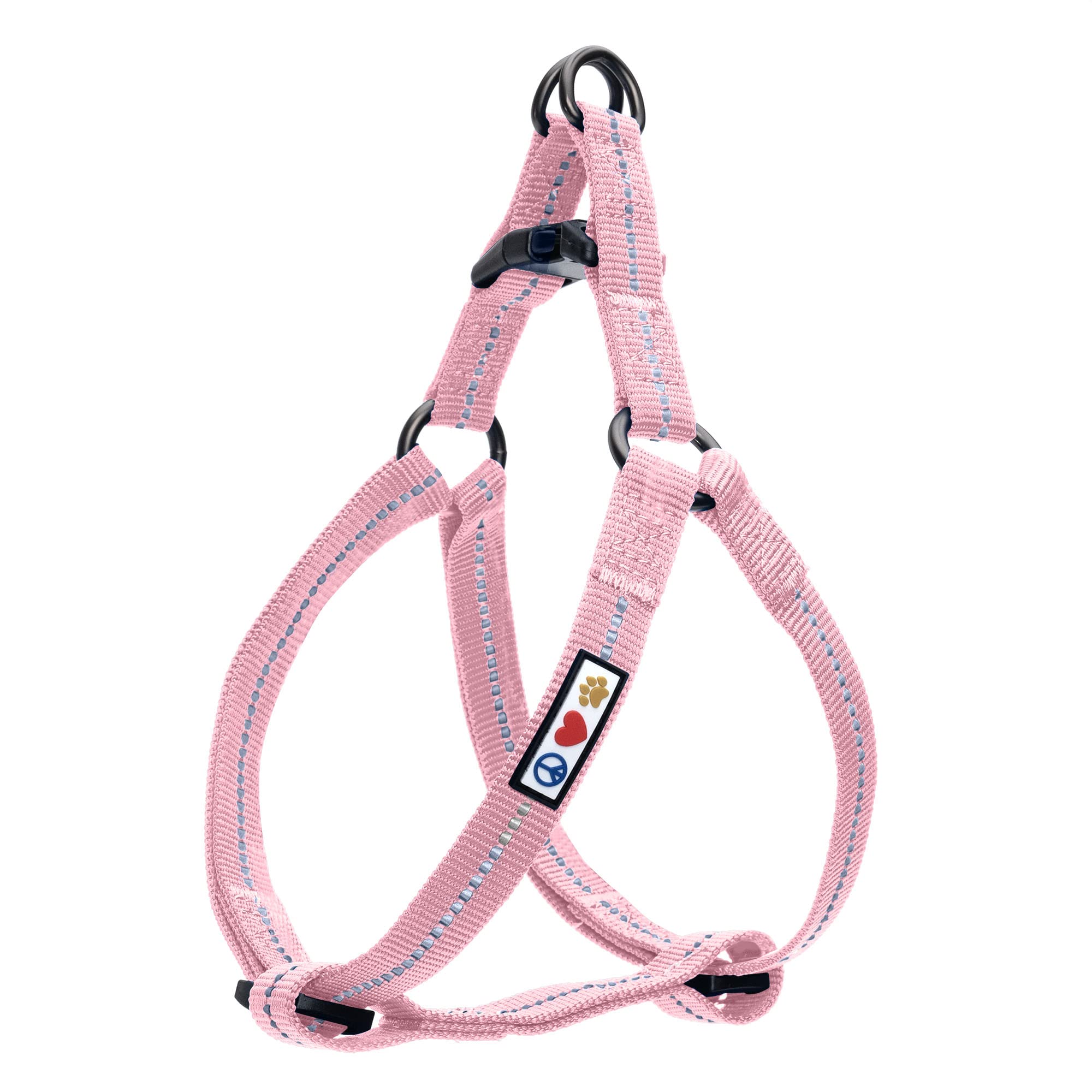 PAWTITAS Large Dog Harness Reflective Dog Harness Adjustable Puppy Harness L Pink Dog Harness Recycled