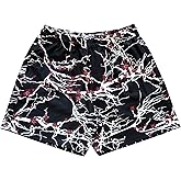 BOOMLEMON Mens Mesh Graphic Print Shorts Fashion Designer Workout Shorts Retro Casual Cool Streetwear Short Pants