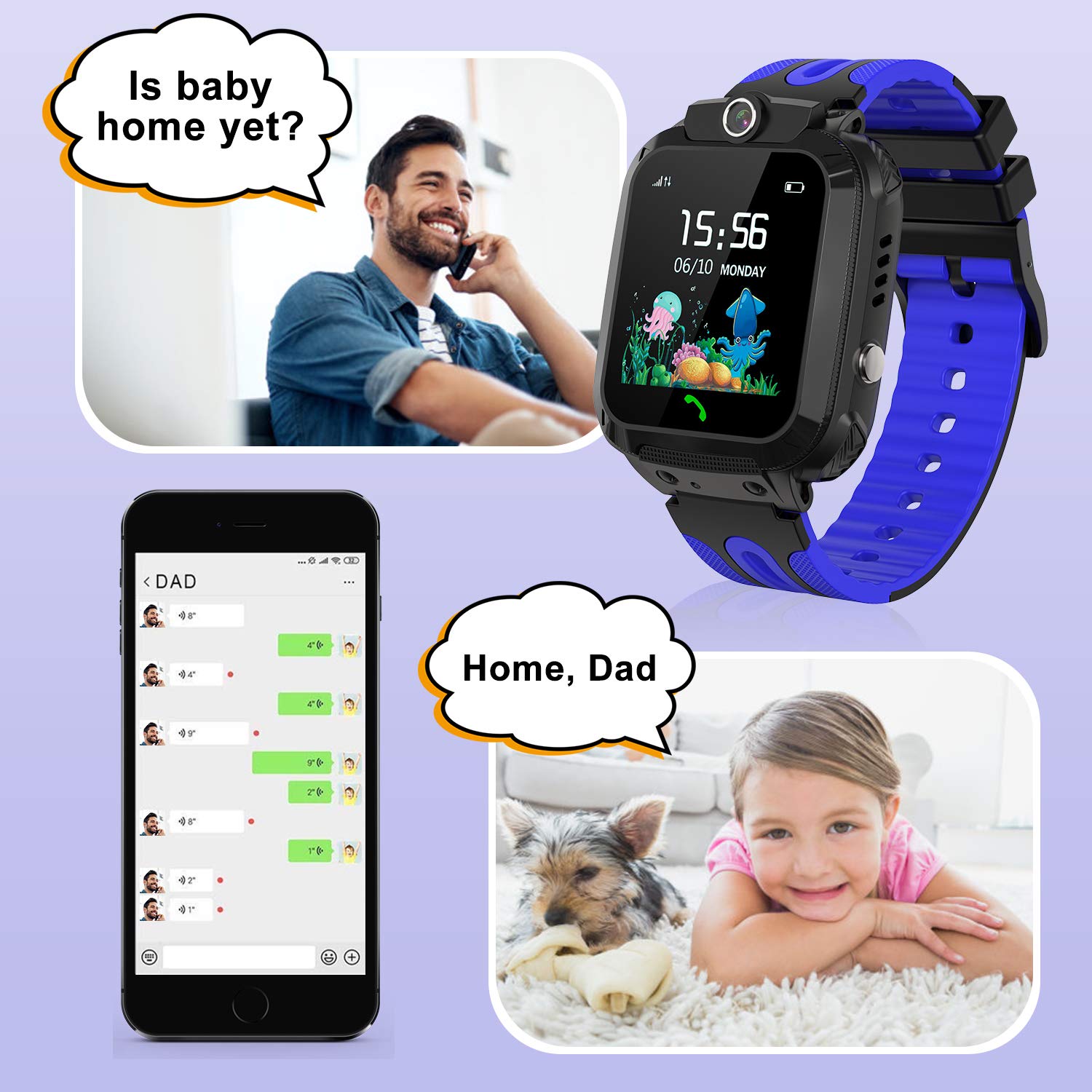 Ldb Kids Smartwatch Waterproof Lbs Tracker Touch Screen Sos