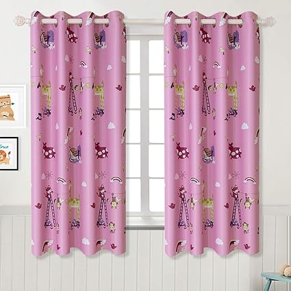 Bgment Kids Blackout Curtains Grommet Thermal Insulated Room Darkening Printed Animal Patterns Nursery And Kids Bedroom Curtains Set Of 2 Curtain