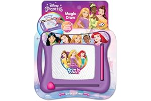 JA-RU Disney Princess Magic Draw-Magnetic Drawing Pad (1 Pack). Drawing Kids Board Car Trip Toys | Mess-Free Small Kids Write Board | Creative Activities and Travel Entertainment.B-6906-1s