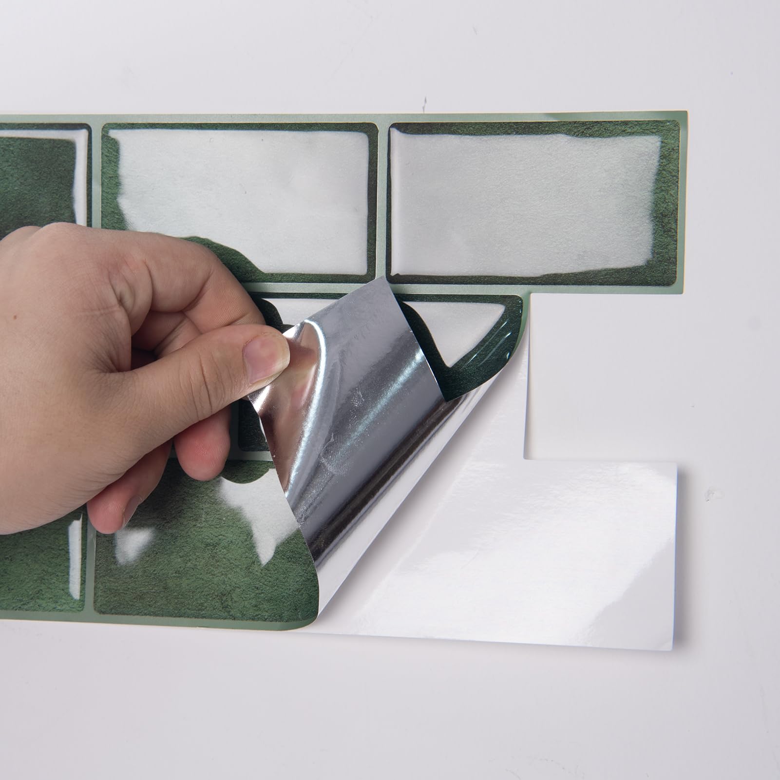 Art3d 20-Pack Kitchen Backsplash Tile Peel and Stick, Vinyl Stick On Subway Wall Tile Sticker for Bathroom Laundry Room RV Stove, 12" x 6" Green