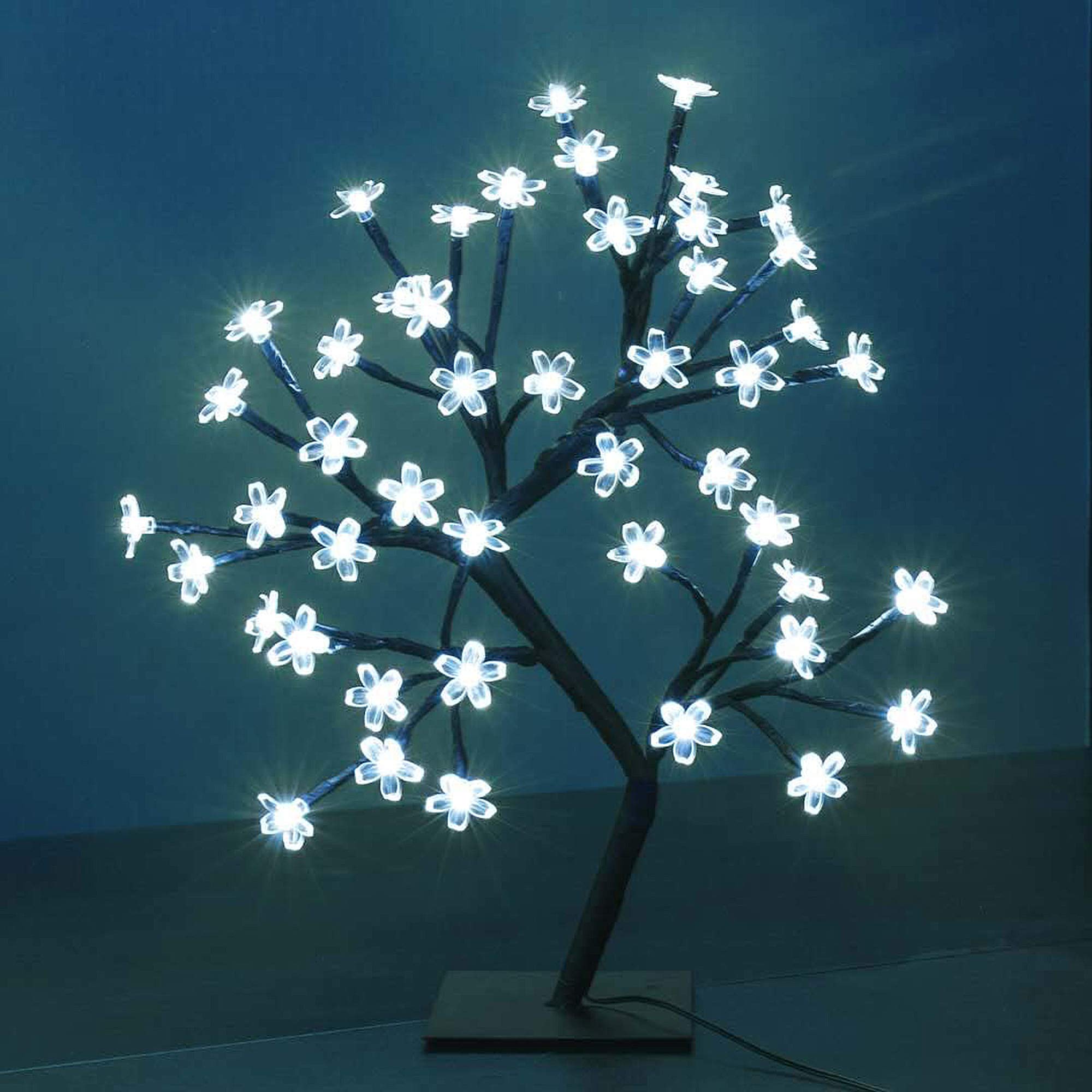 Bonsai Tree Light Artificial Tree Led Flower Lights Cherry Blossom Adjustable Branches Room Decoration and Gift（white)