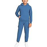 Quad Seven Boys Sweat Suit Set - 2 Piece Soft Fleece Pullover Hoodies and Athletic Cargo Jogger Sweatpants for Boys (5-18)