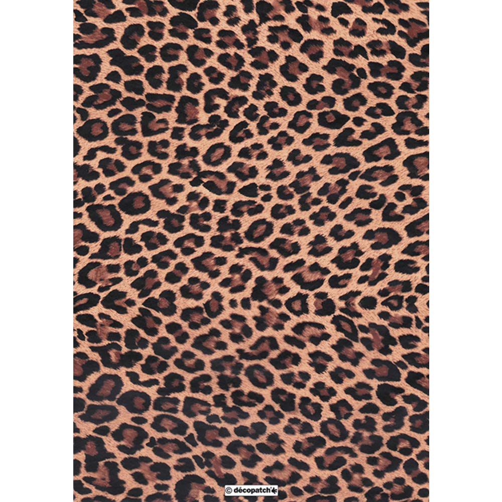 Décopatch FDA207O - One pocket of 20 sheets - Dimensions: 30x40 cm - Leopard - DIY - Customisable Décor - Completely Personalise - Creative + Leisure Activity