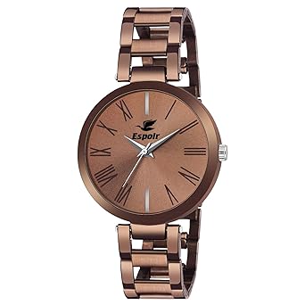 Analog Stainless Steel Brown Dial Girl's and Women's Watch - ManishaBrown0507