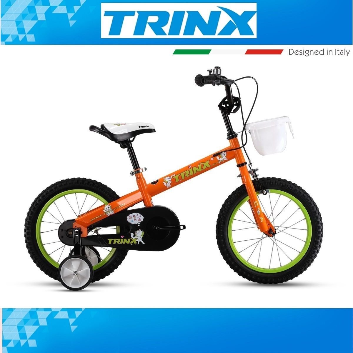 16 inch bike with stabilisers and basket