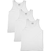 TREDECIM Men Organic Cotton Crew Neck Tank Tops Casual Classic Sleeveless Undershirts Pack of 3