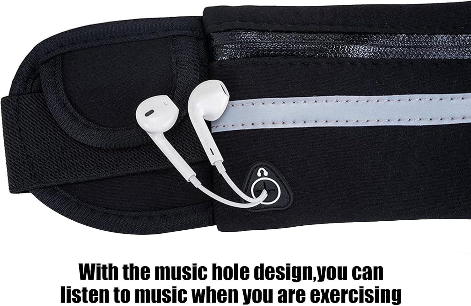 Running Pouch Belt Waist Pack Bag,Workout Fanny Pack,Bounce Free Jogging Pocket Belt–Travelling Money Cell Phone Holder for Running Accessories (Black)