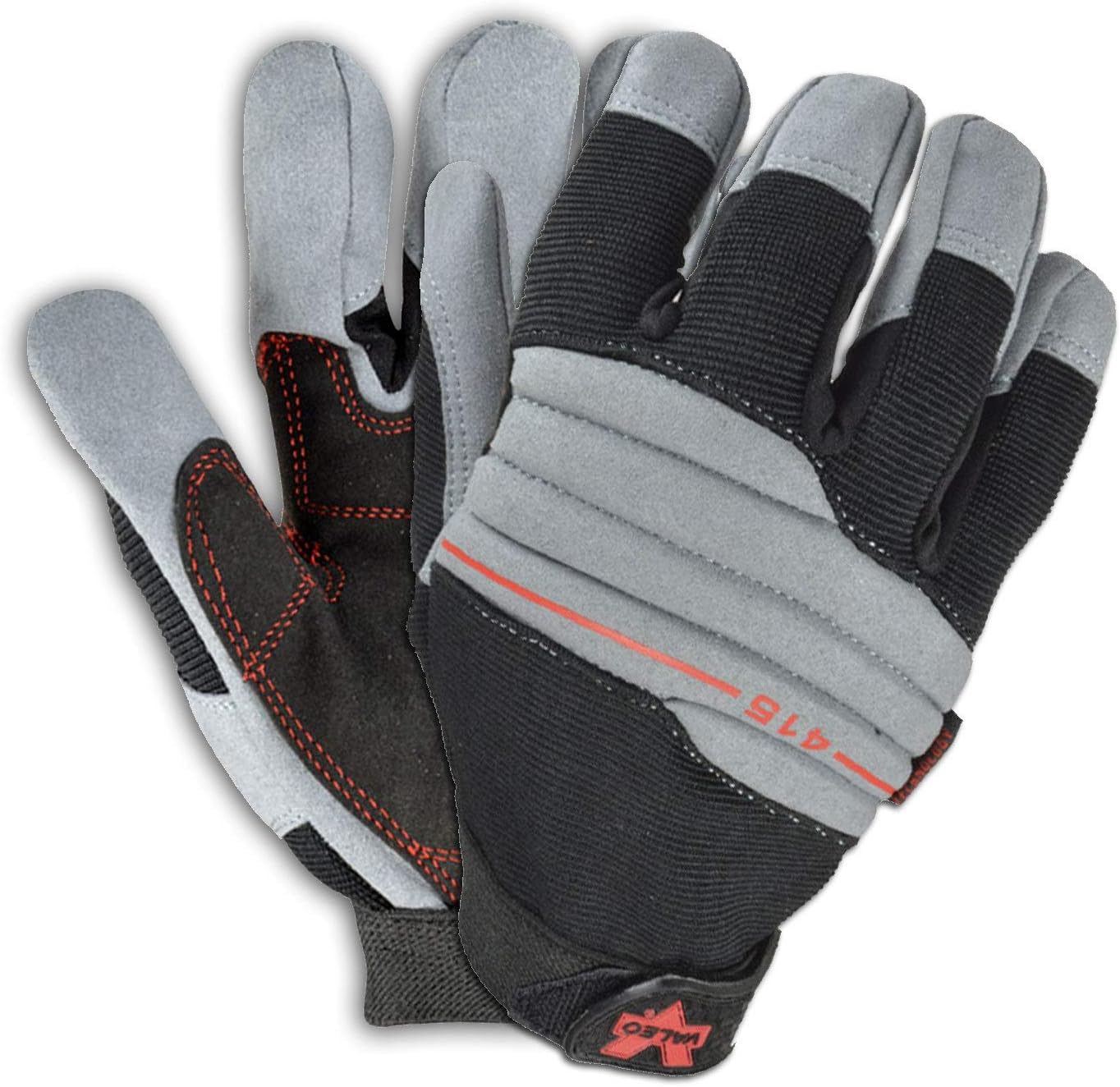 Valeo Industrial V415 Mechanics Anti-Vibe Gloves with Padded Back, VI4867, Pair, Black, Small