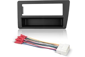 NuIth Single Din Radio Installation Dash Kit with Pocket for 2001-2005 Honda Civic, Single Din Radio Mounting Plate, Car Ster
