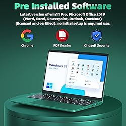 Rumtuk 16" Green Laptop, Celeron N5105 CPU, DDR4