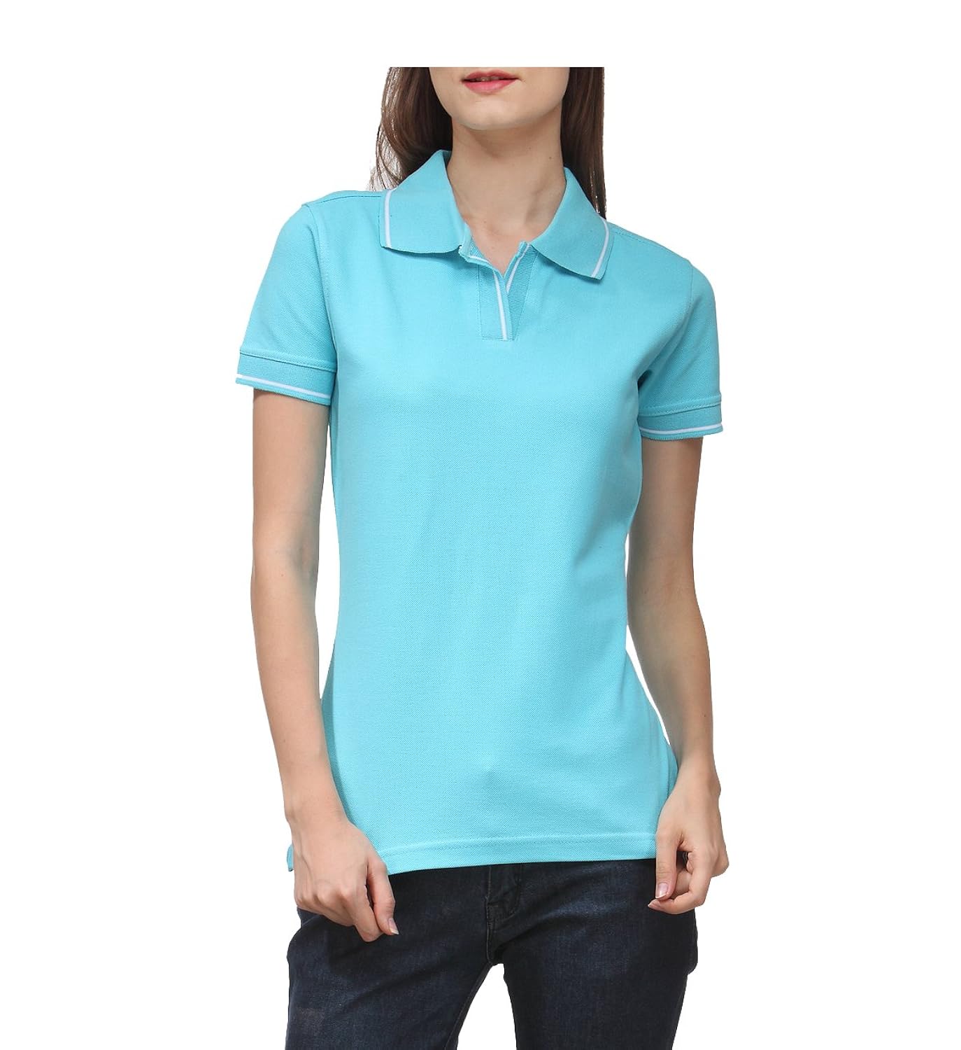 scott women's premium cotton polo t-shirt - electric blue