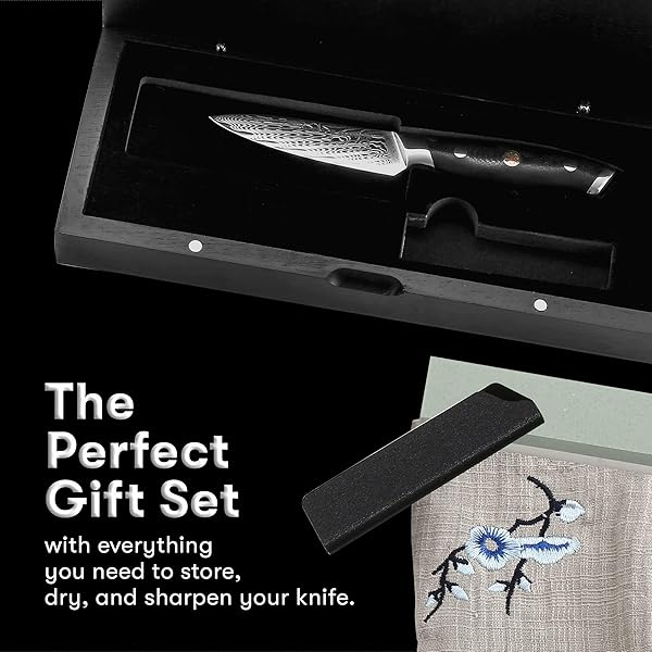 MASTER MAISON 3.5″ DAMASCUS STEEL PARING KNIFE WITH FULL-TANG HANDLE, SHEATH & STORAGE BOX – JAPANESE CHEF KNIFE, DAMASCUS CHEF KNIFE, HAND FORGE JAPANESE DAMASCUS CHEF KNIFE – BLACK WITH MOSAIC RIVET