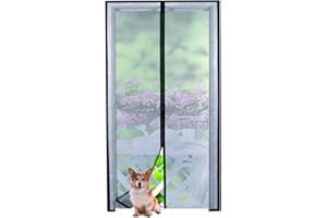 FERENU ScreenYET Magnetic Screen Door Fiberglass -Full Frame Seal -Fits Door Size up to 34 X 82 Inches -26 Strong Magnets-Weights Bottom Heavy Duty
