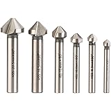 3 Flute 90 Degree HSS Chamfering Tool Bit Countersink Drill Bit for Metal Pack of 6pcs