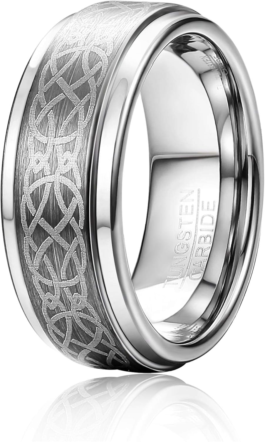 Herren Ring Edelstahl Herrenring Aus Wolfram \u0026 Titan – Keltischer Drachen-Ring  8 Mm Breite, Silberfarben – Perfekt Für Hochzeit \u0026 Alltag Hochzeitsring  Mode Edelstahl, image size:902x1500