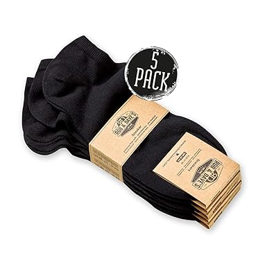 Rob & Dave's Sneaker Socken - 5 Paar - TOP ÖKO TEX Qualität - für Damen & Herren - nahtlose Freizeitsocken in schwarz & weiß 