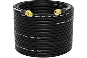 YOTENKO 100FT SMA Female to SMA Male 50 Ohm RG58 Coaxial Cable, SMA Antenna Extension Cable Low Loss Relocation SMA Cable for