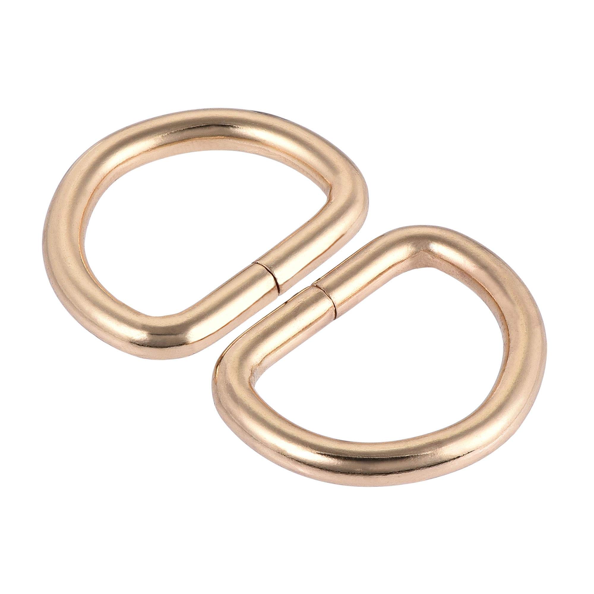 sourcing map Metal D Ring 0.98"(25mm) D-Rings Buckle for Hardware Bags Belts Craft DIY Accessories Gold Tone 20pcs