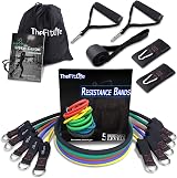 TheFitLife Resistance Bands Set with Handles Door Anchor Ankle Straps Carry Bag