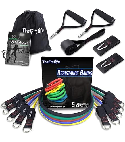 Kit Bandes De Résistance Bodylastics Max - 5 Bandes Jusqu'à 44kg - Avec Poignées, Sangles Et Ancrage