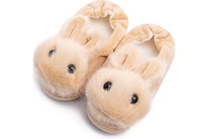 eccbox Toddler Boys Girls Cute Slippers Unicorn Fluffy Fuzzy Winter Warm Slippers Cartoon Animal Plush Indoor House Slip-on Shoes