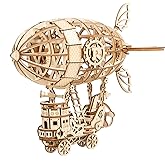 Rolife Build Your Own 3D Wooden Assembly Puzzle Wood Craft Kit Airship Model Gifts for Kids and Adults