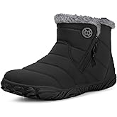 Womens Mens Barefoot Snow Boots Warm Ankle Booties Fur Lined Winter Shoes Outdoor Sneakers with Zero Drop Sole & Wide Toe Box