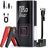 Jump Starter with Air Compressor, 5000A Battery Jumper Starter Portable (9L Gas/8L Diesel) with 160PSI Auto-Shutoff Tire Infl