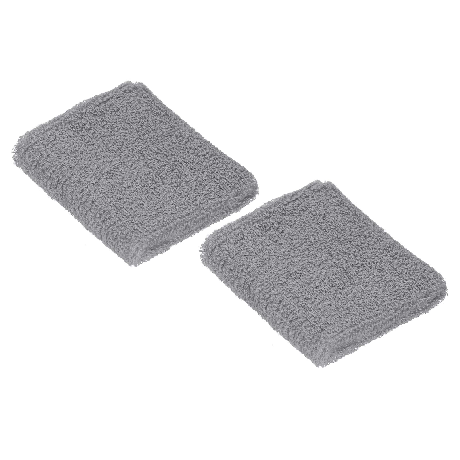 PATIKIL Sports Wristbands 8x8cm, 2 Pack Cotton Terry Cloth Absorbent Sweatband for Tennis Basketball Working Out Athletic Running, Gray
