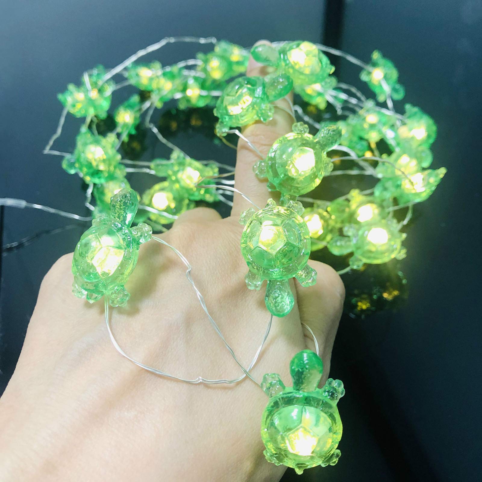 YOLIGHT Beach Theme Sea Turtle String Lights 4M 40 LED Powered with USB Plug Multifunction Remote Control for Home Party Bathroom Baby Shower Decor(Green Tortoise, USB)