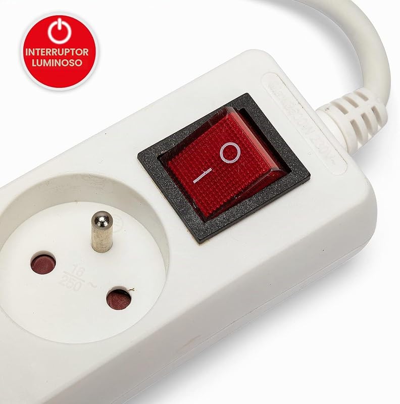MULTIP-FR-I-3 - Tira de 3 soquetes 10/16 A + interruptor, 3 G1 mm2