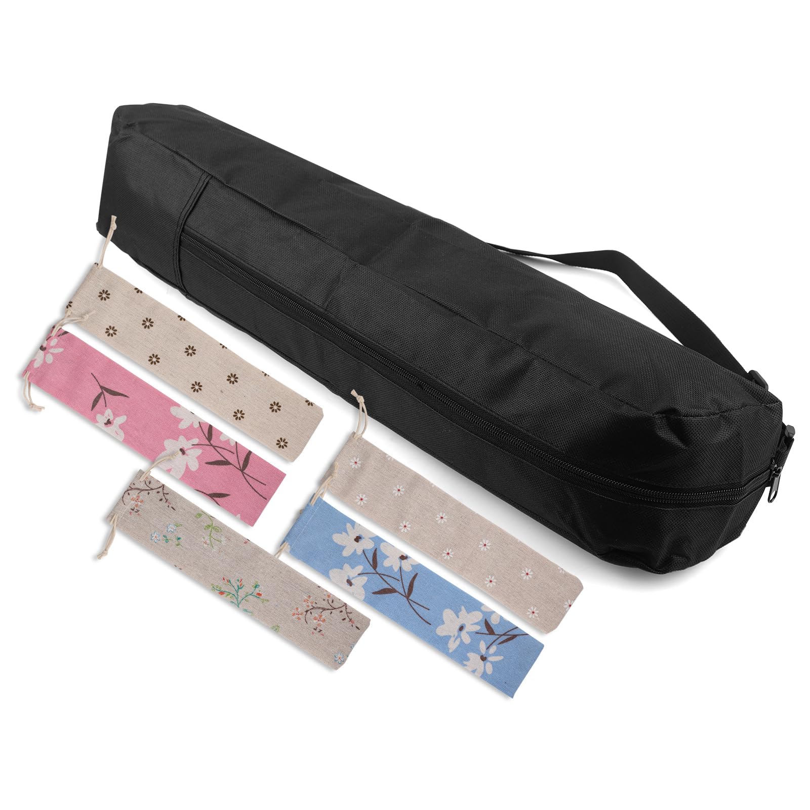 6pcs Grill Storage Bag with BBQ Skewer Bags, Oxford Cloth Grill Utensil Storage Bag with Adjustable Strap Barbecue Accessories Container Holder Carry Bag for BBQ Tools Camping Hiking