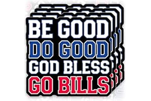 (4Pcs - 3in) Be Good Do Good God Bless Go Bills Sticker Football Sports Trending Quotes Waterproof Vinyl Sticker for Water Bo