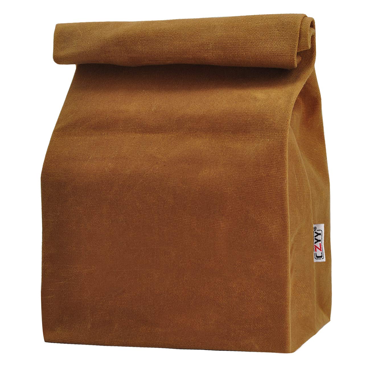 Waxed Canvas Lunch Bags Brown Paper Bag Styled - Classic 