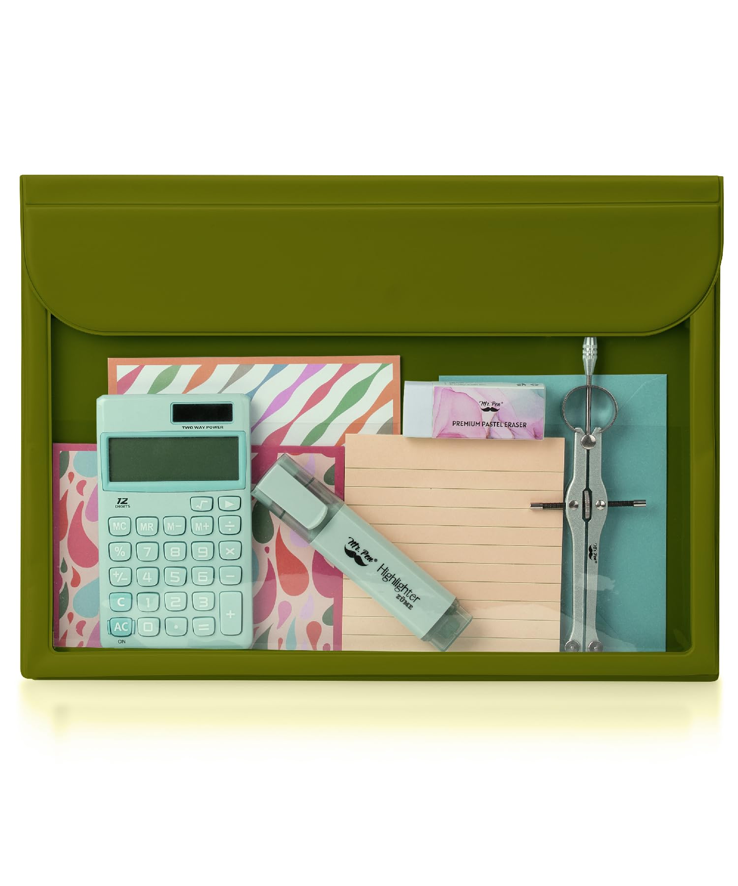 Photo 1 of Mr. Pen- Green Letter Size File Folders, Clear Plastic, Document Folders