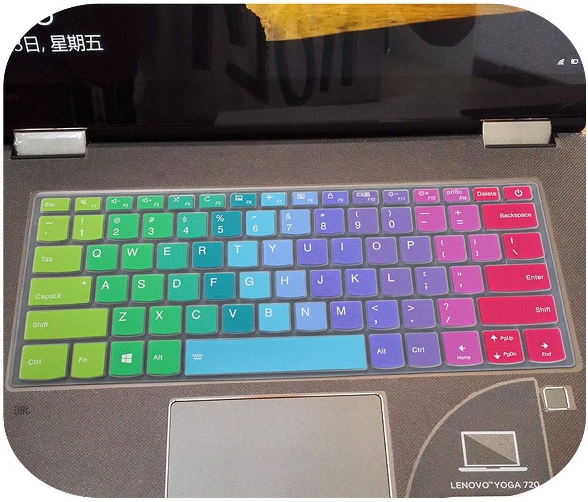 Silicone Notebook Keyboard Cover Skin Protector For Lenovo Ideapad C340 14 Inch C340 14Api C340 14Iwl C340 14Api 14Iwl-Rainbow-