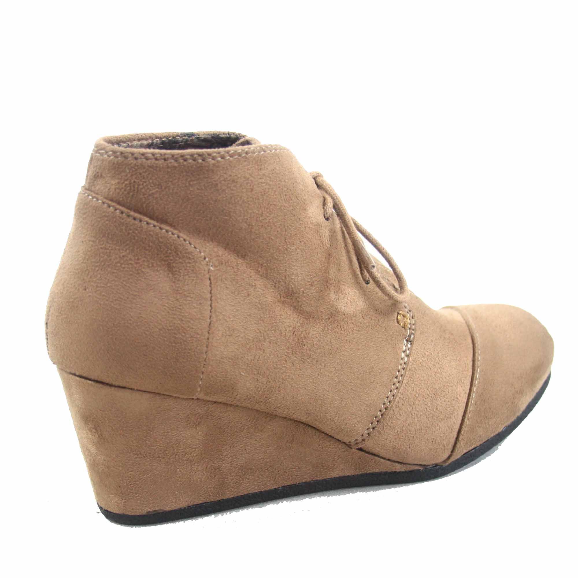Forever Link Patricia-1 Women's Casual Oxford Ankle Booties Lace up Low Wedge Shoes - Image 4