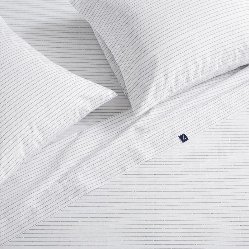 - Juego de sábanas Individuales, Juego de Ropa de Cama de percal de algodón, crujiente y Fresco, Ligero y Transpirable (línea boya Gris, Individual)